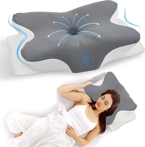 Almohada cervical para el cuello para aliviar el dolor, almohadas ergonómicas de espuma viscoelástica para dormir, almohadas de apoyo para el cuello