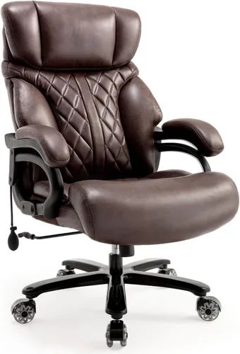 Sillas de oficina grandes y altas de 600 libras para personas pesadas, silla de oficina ejecutiva resistente con asiento extra ancho y soporte