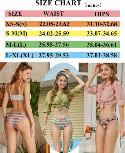 Miniatura 7 de FINETOO Ropa interior de algodón para mujer, de corte alto, transpirable, elástica, sexy, hipster, paquete de bragas de bikini a la moda, S-XL
