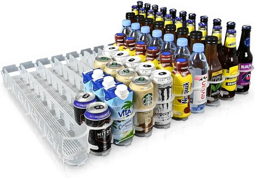 Display Technologies Visi-Slide Organizador de Bebidas para Nevera, Organizador de Latas de Soda, Deslizador Alimentado por Gravedad para Estantes