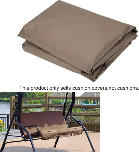 Miniatura 8 de Tbest Cojín para silla de columpio, tafetán de poliéster, cubierta de columpio al aire libre para patio de jardín con protección marrón
