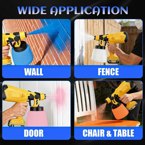 Miniatura 7 de Pulverizador de pintura inalámbrico para Dewalt batería de 20 V, 33.8 fl oz de alto flujo sin escobillas, pistola de pintura eléctrica sin