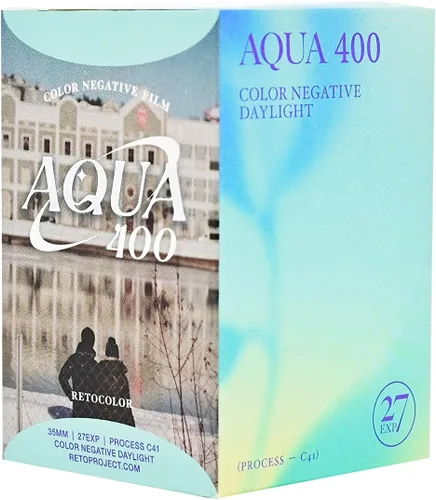 Película fotográfica RETOCOLOR Aqua 400 para color de 35mm, 27 exposiciones, ISO400, procesamiento C41, con código DX, Retro Color