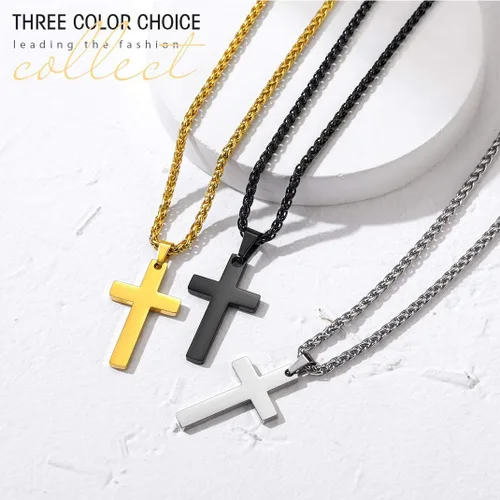 Miniatura 6 de GOLDCHIC JEWELRY Colgante personalizado de cruz INRI, Crucifijo milagrosoVirgen María con cadena, joyería de Cristaio para mujeres y hombres
