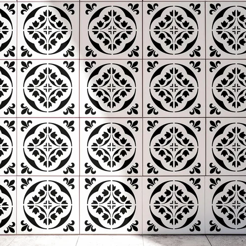 Miniatura 5 de Plantilla de azulejos de 12 x 12 pulgadas (paquete de 2) / Plantilla de pared y piso, reutilizable para pintura, muebles, paredes y suelos