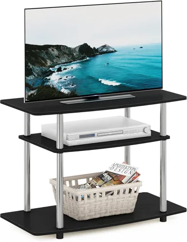 Miniatura 16 de Furinno Frans Turn-N-Tube - Soporte para televisor de 4 niveles, para televisores de hasta 43 pulgadas, color roble blanco