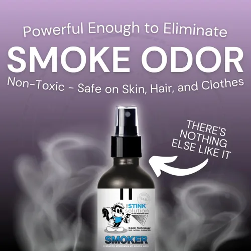 Miniatura 3 de The Stink Solution Spray eliminador de olores de humo, elimina completamente el olor a humo de la casa, el automóvil, la ropa, el cabello y más - El