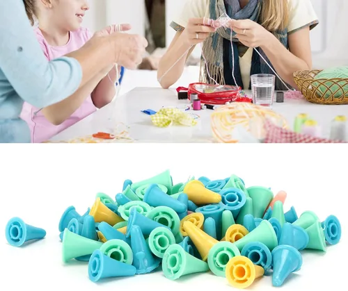 Miniatura 8 de 100 protectores de puntos de agujas de tejer, tapones de punta de aguja de silicona para principiantes, tejer, manualidades, bricolaje
