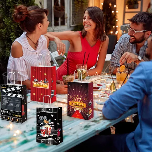 Miniatura 6 de 12 Bolsas de Fiesta de Noche de Cine Ahora en Exhibición Bolsas de Regalo de Fiesta Bolsas de Golosinas de Teatro de Cine Bolsas de Dulces para Baby