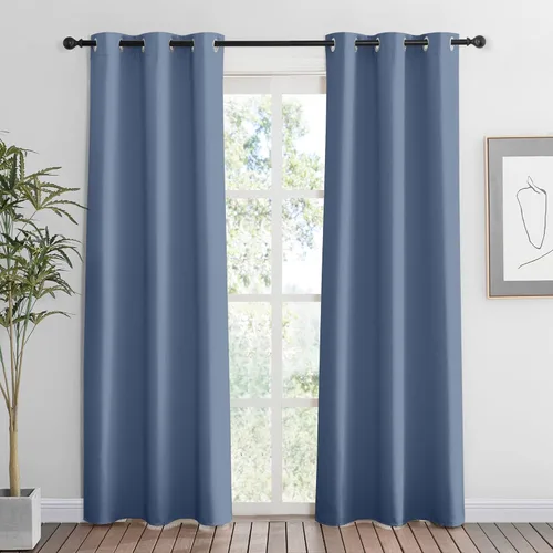 Miniatura 108 de RYB HOME Cortinas opacas de cocina de 36 pulgadas de largo, tratamiento de privacidad para ventanas pequeñas, aislamiento térmico, telón de fondo