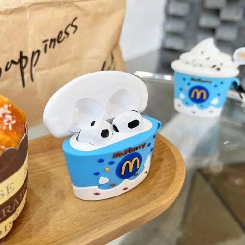 Miniatura 3 de Funda para AirPod Pro 2, bonita y divertida taza de helado Kawaii a la moda para AirPods Pro de 2ª generación 2022 lanzado en 2022 (azul)