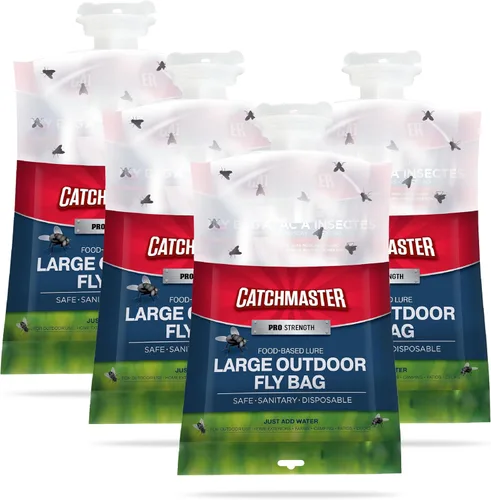 Miniatura 13 de Catchmaster - Trampa para moscas reutilizable para exteriores, 2 tarros azules colgantes con cebo Catches house, bottle & blowflies, Food-based