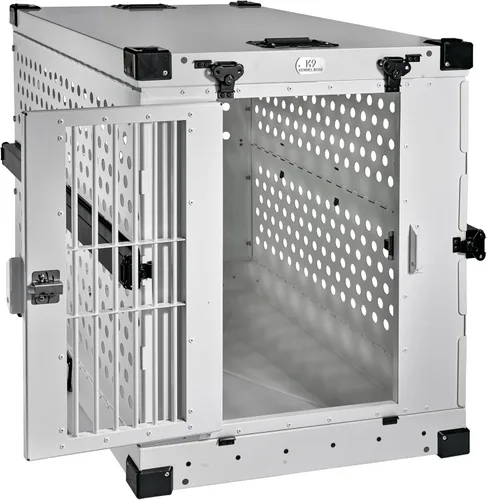 Miniatura 2 de K9 Kennel Boss - Jaula para Perros de Aluminio Revestido en Polvo Completamente Plegable y Resistente - Grande (Blanco)
