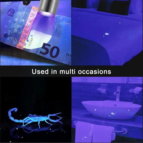 Miniatura 5 de Roceei 10 linternas de luz negra UV, luces LED, luz negra de mano, mini detector de antorcha, linterna UV portátil para mascotas