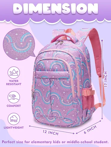 Miniatura 33 de BLUEFAIRY - Mochilas para niños y niñas, escuela primaria, jardín de niños