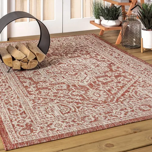 Miniatura 47 de Eyely BMS101D-28 - Alfombra de pasillo con textura de medallón de Santa Mónica Slesi, para interiores y exteriores, estilo costero, bohemio, Gris
