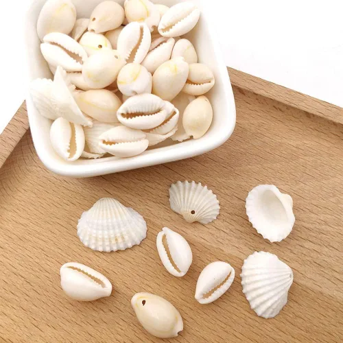 Miniatura 5 de 100 cuentas redondas y ovaladas blancas de 0.433 x 0.709 in, perfectas para joyas temáticas de playa de verano