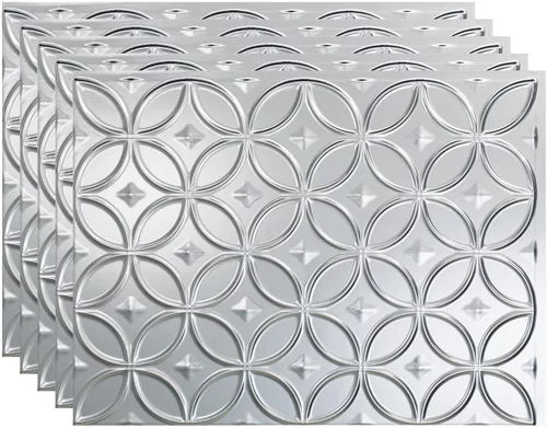 Miniatura 26 de FASÄDE Anillos Panel de Revestimiento Decorativo de Vinilo de 18 x 24 pulgadas en Bronce Argent (Paquete de 5)