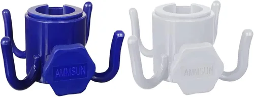 Miniatura 9 de Ammsun ganchos para colgar para sombrilla de playa, 4 ganchos de plástico, para colgar toallas, cámara, anteojos, bolsos, aptos para playa, Azul