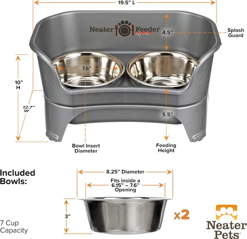 Miniatura 7 de Neater Feeder Express Cuencos para Perros a Prueba de Desordenes Elevados para Razas de Tamaño Mediano a Grande, Cuenco de Comida para Perros sin