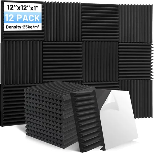 Miniatura 13 de Focusound Paquete de 8 trampas de espuma acústica de esquina, 7 x 7 x 12 pulgadas, panel de absorción de sonido de baja frecuencia, espuma