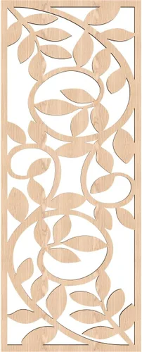 Miniatura 4 de 9 3/8"W x 24 3/8"H x 1/4"T Utica Decorativo Fretwork Madera Paneles de Pared, Abedul