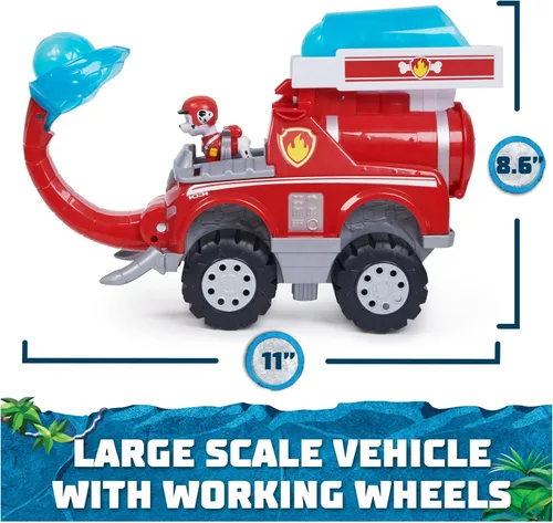 Miniatura 6 de Paw Patrol Jungle Pups, Camión de bomberos de elefante Marshall con lanzador de proyectiles, camión de juguete con figura de acción, juguetes