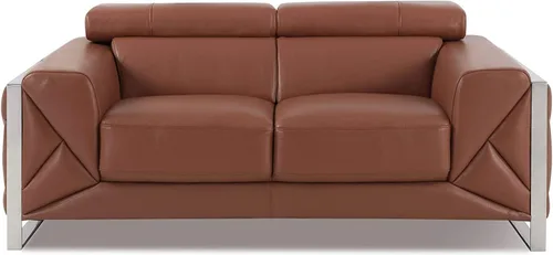 Miniatura 36 de BlackJack Furniture Gianni - Sofá de cuero italiano de grano superior con reposacabezas ajustables de 9 posiciones, patrón geométrico contemporáneo
