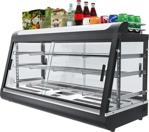Miniatura 9 de Whalefall Calentador de alimentos de 3 niveles para mostrador, 27" Calentador comercial para alimentos, pizzas, con calefacción 3D con marco