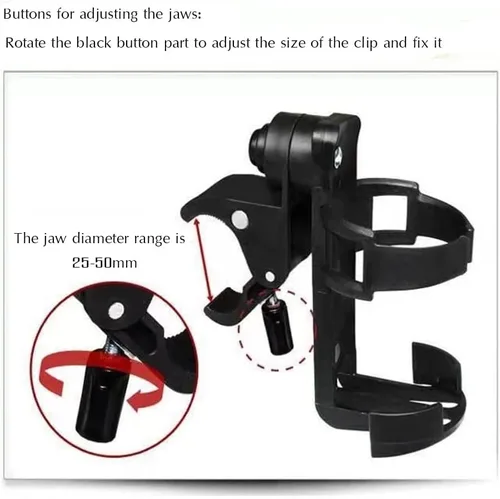 Miniatura 5 de Portavasos para scooter, soporte para botella de bicicleta con rotación de 360 grados, accesorios antideslizantes de desmontaje rápido, soporte
