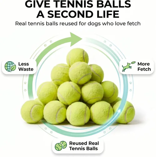 Miniatura 6 de 25-100 Pelotas de Tenis Usadas para Perros - Apoya una Organización sin Fines de Lucro de Reciclaje de EE.UU.: Pelota de Tenis Usada Limpia - Juego