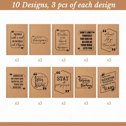 Miniatura 3 de Fulmoon - 30 cuadernos pequeños inspiradores a granel, cuadernos de bolsillo motivacionales para mujeres, regalos de afirmación de profesores, a