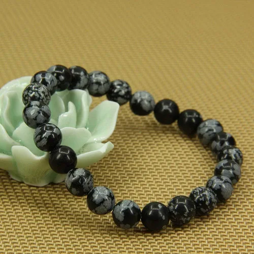 Miniatura 3 de Angelstones Pulsera elástica hecha a mano con gemas semipreciosas de 0.315 in, cuentas redondas, 7 pulgadas, unisex