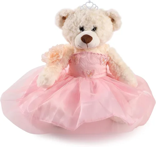Muñeca Quinceañera de Oso de Peluche Cisina con Vestido, Decoraciones de Quinceañera para Regalos para Niñas, Oso de Peluche para 15 Años con
