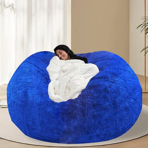 Miniatura 23 de BCU Funda para Silla Puf Ultra Suave Esponjosa de Piel Sintética Falsa Funda para Puf de Felpa Funda para Sillas de Sala de Estar para Adultos