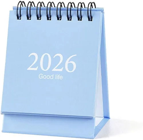 Miniatura 10 de Mini calendario de escritorio 2025, ahora a diciembre de 2025, pequeño calendario de escritorio portátil, mini programador, cartulina pesada, bobina