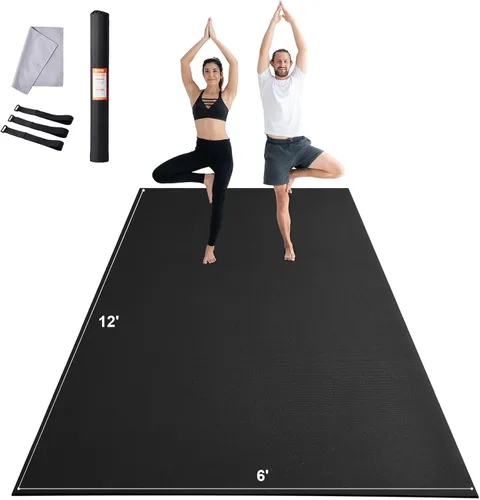 Miniatura 11 de VEVOR Large Exercise Mat, 12'x6'/10'x6'/9'x6'/8'x6'/8'x5'/7'x5'/6'x4' (7mm) Extra Thick, Non Slip High Density Premium Workout Mat, Exercise Yoga