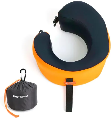 Miniatura 12 de C CUSHION LAB Almohada de viaje, galardonado diseño ergonómico patentado para mentón y cuello, almohada de espuma viscoelástica para el cuello