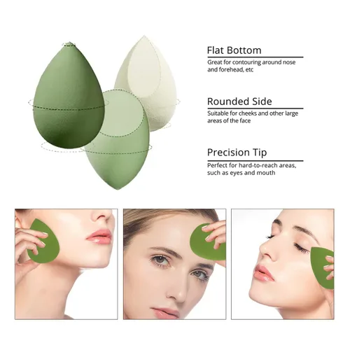 Miniatura 3 de Set de esponjas de maquillaje - Esponjas de belleza para mezclar con 1 soporte y estuche en forma de huevo, impecables para crema, polvo y líquido