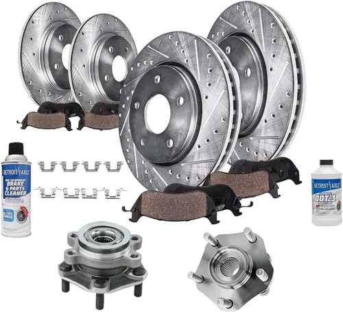 Miniatura 15 de Detroit Axle - 4 rotores de freno para Chevrolet Cruze Volt Orlando Verano, rotores de freno de disco perforados y ranurados de repuesto : rotor