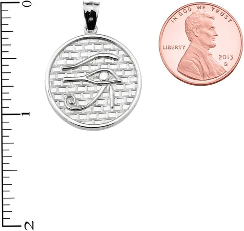 Miniatura 2 de Claddagh Gold Ojo de Horus (13 escalones) colgante redondo de plata esterlina