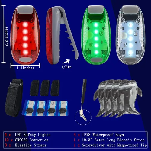 Miniatura 4 de Amzonly 4Pack Kayak Lights with IPX8 Fish-shaped Waterproof Bag, Battery Operated Navigation Lights for Night Kayaking, Clip on for Paddle board