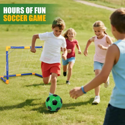 Miniatura 6 de Soccer Goal Set 23" W×18" H×12" D, Portable Soccer Goal Training Equipment, Mini Soccer Net with 3 Soccer Ball for Sports Game, Soccer Set for Kids