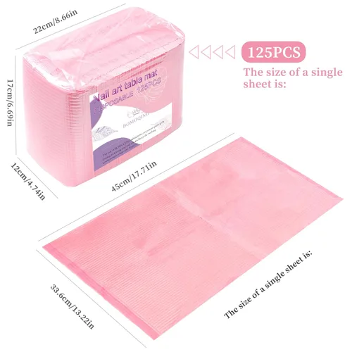 Miniatura 6 de 125 manteles desechables para arte de uñas, impermeables, con puntas de uñas, toallas de mesa de 3 capas para acrílico, tapete de arte de uñas, hoja