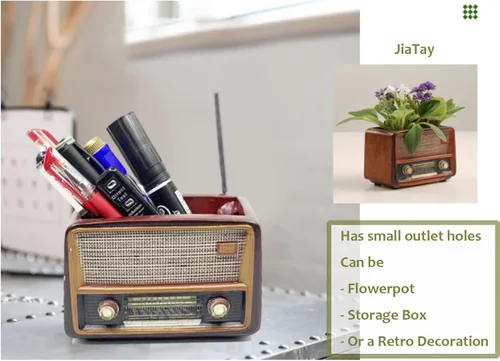 Miniatura 4 de Macetas de madera, mini maceta, maceta retro de resina para suculentas, bonsái, soporte de escritorio, mini adorno (caoba radio)