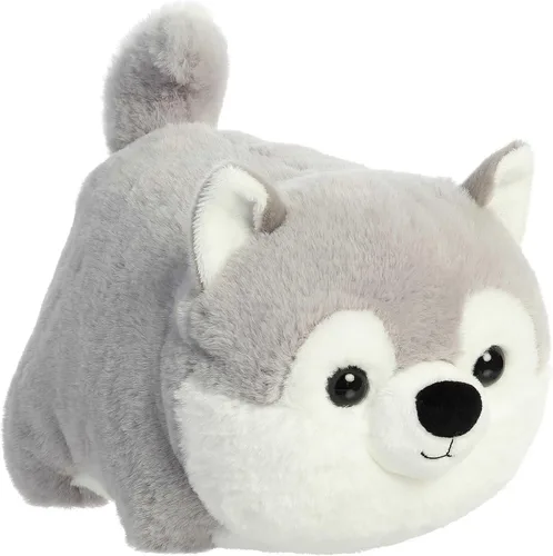 Aurora Adorable animal de peluche Spudsters Haze Husky – Forma redonda que hace que los abrazos reconfortantes – Perfecto para niños de todas las