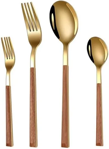Miniatura 11 de Juego de cubiertos de acero inoxidable de 20 piezas, tenedores, cucharas, servicio para 4, juego de vajilla para comer en casa, incluye tenedor