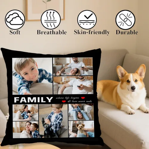Miniatura 5 de Best Mom Ever Custom Pillows with Picture Personalized Photo Collage Throw Pillow Cover Case with Photos Pictures Kids Family Couple Valentines Day