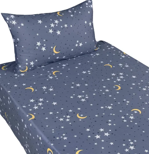 Miniatura 2 de Scientific Sleep Moon & Stars - Juego de sábanas para niños y niñas, 100% algodón, 3 piezas, tamaño individual, para niños y adolescentes, sábana