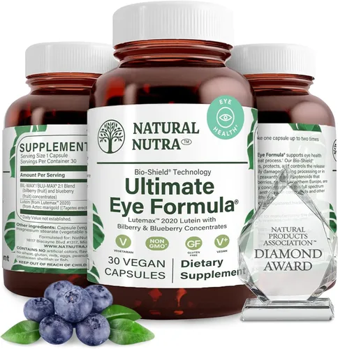Natural Nutra Ultimate Eye Health Vitaminas, Lente y Suplemento de Retina, Mejora la Visión Nocturna, Visión Diurna, Extracto de Arándano, 30